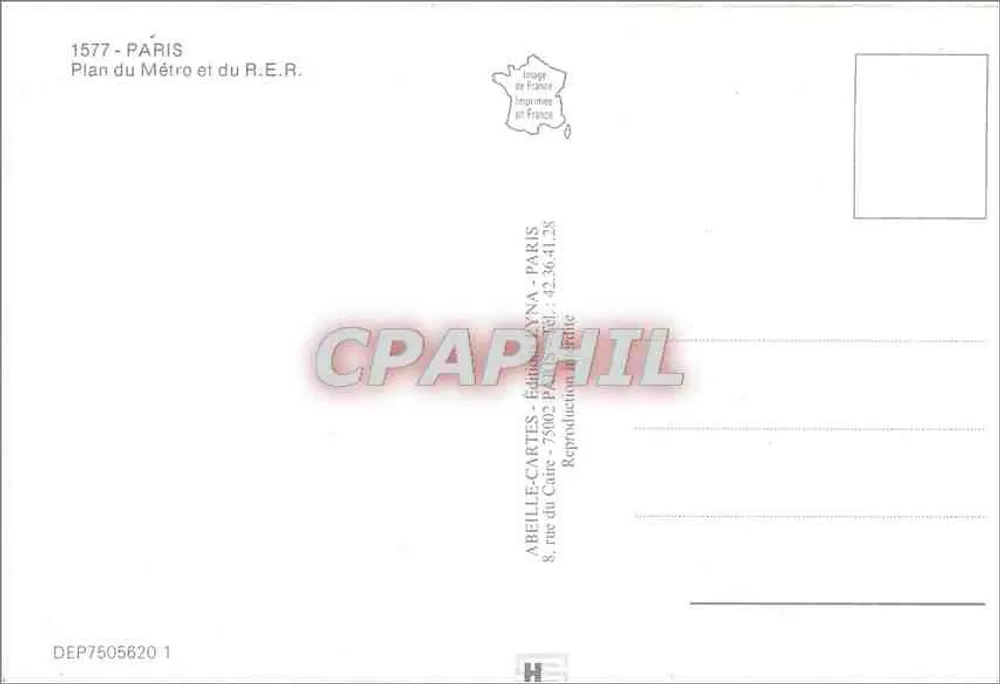 पेरिस — मेट्रो और आर.ई.आर. के नक्शा — एबिल-कार्टेस - पीछे
