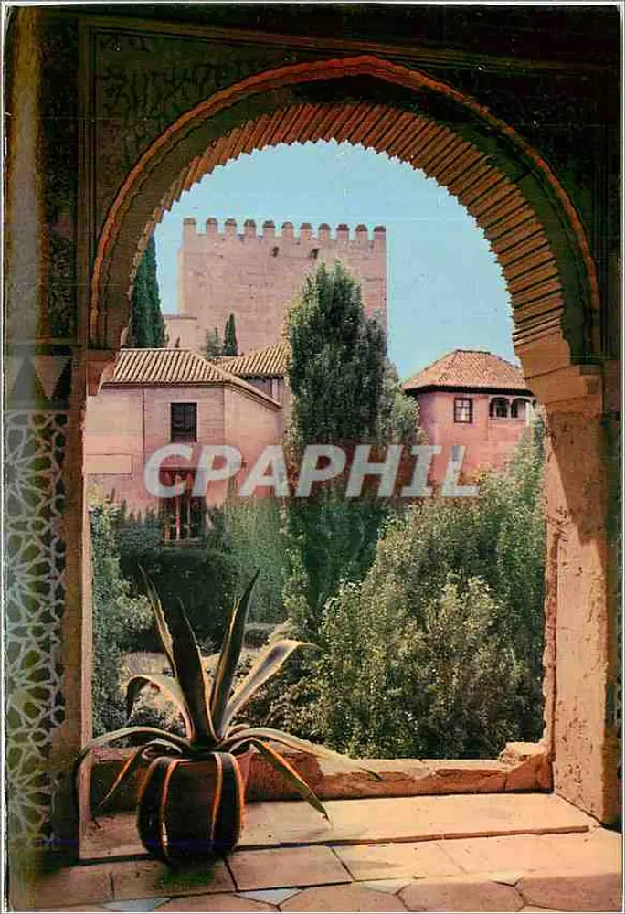 Granada. Alhambra — Vue de la Tour des Dames — série 45, n° 20, éditeur Màndez-Núñez, Barcelone - Recto