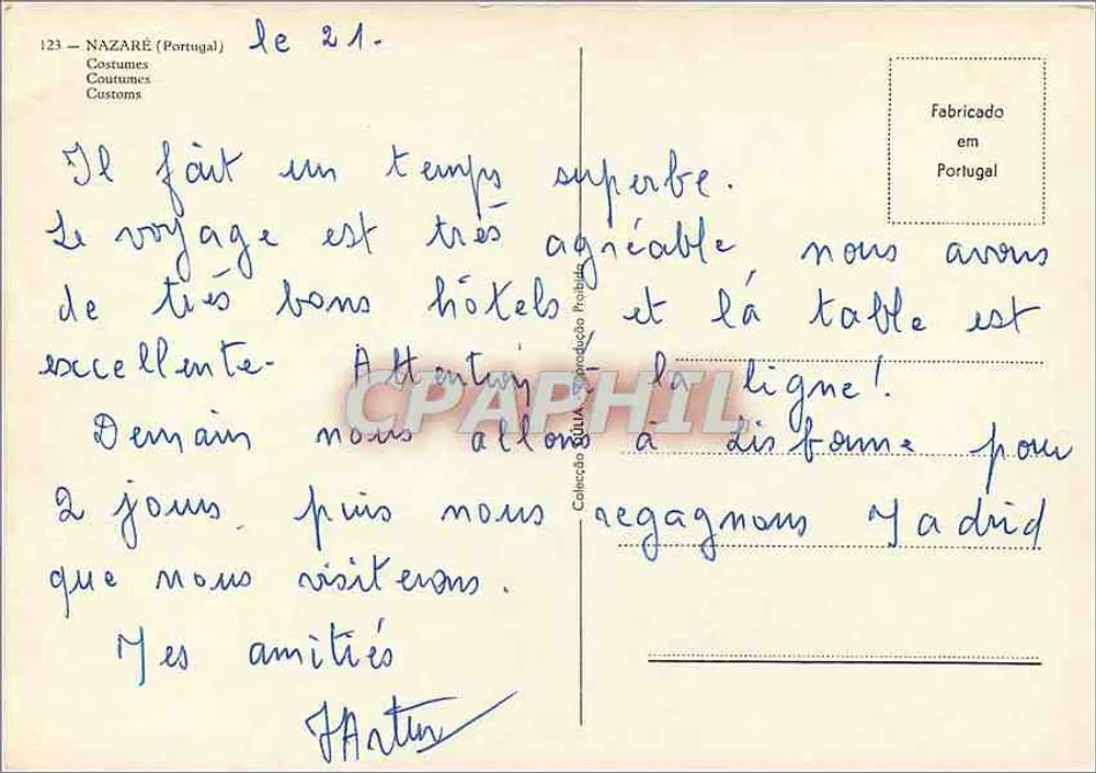 Nazaré — paisagem costeira e costumes — editor não visível - Verso