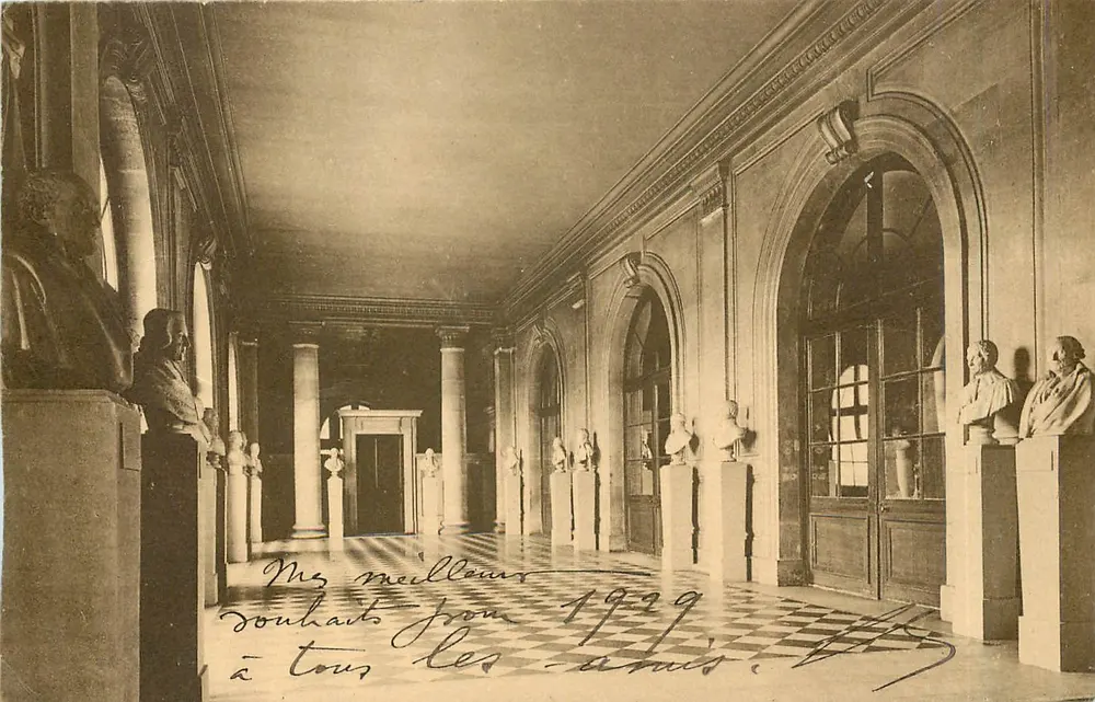 Palast des Senats — Galerie der Questoren — Innenansicht mit Büsten — Ansichtskarte - Vorderseite