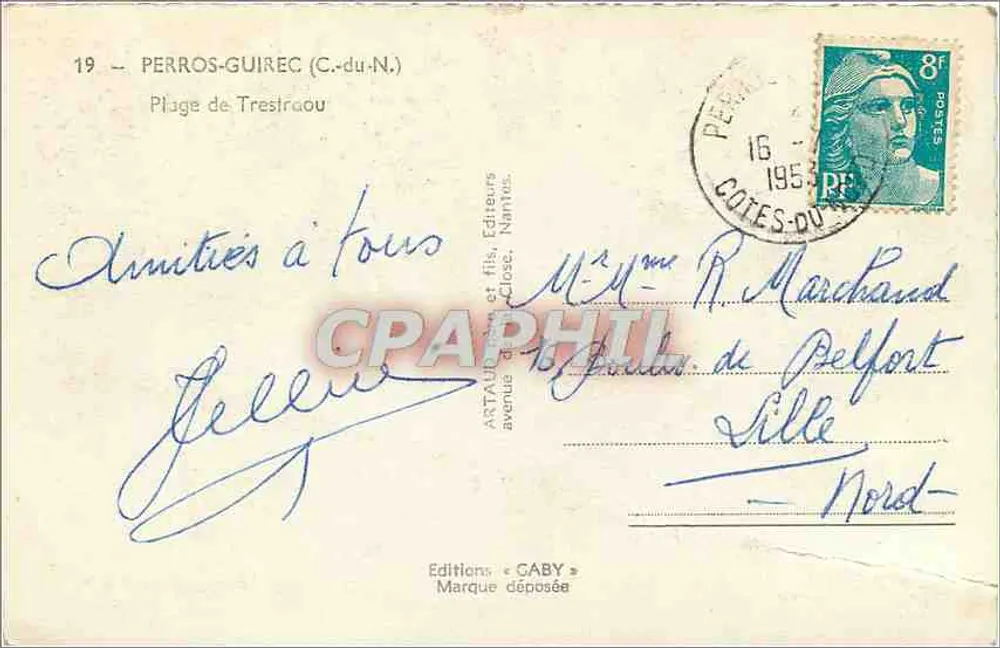 Praia de Tresirou — Perros-Guirec (Côtes-du-Nord) — Edições Caby - Verso