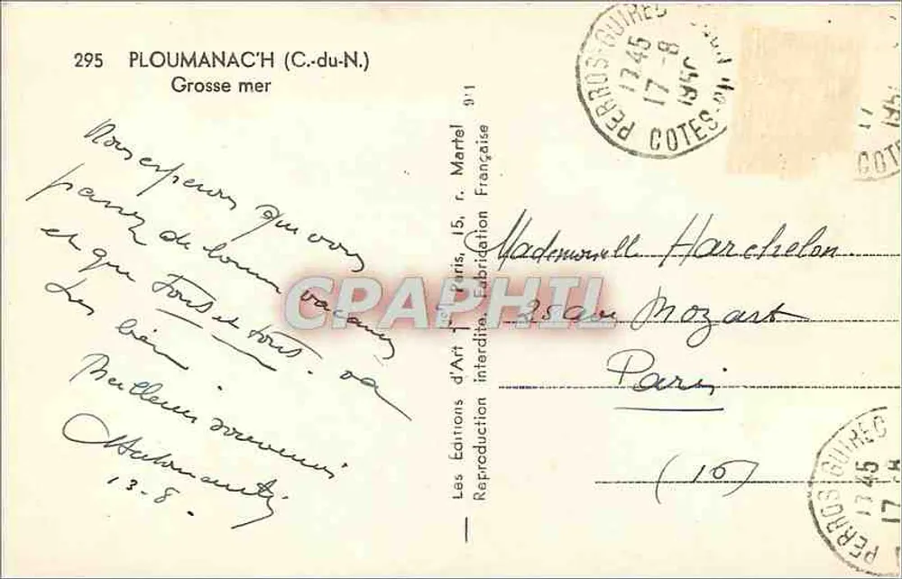 Grosse mer — PLOUMANAC'H (C.-du-N.) — Les Éditions d'Art, Paris - Verso