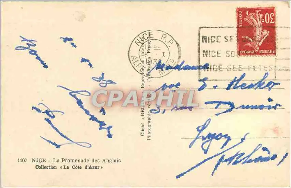 Nizza - La Promenade des Anglais — Collectie « La Côte d'Azur » — Rella - Achterkant