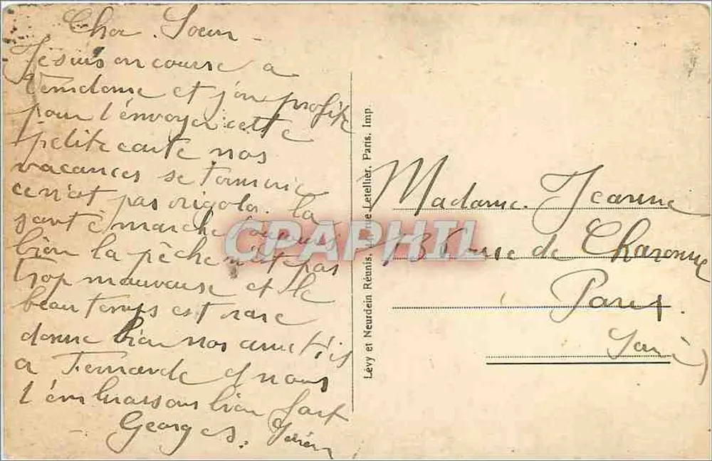 चैत्सल के अवशेष — वेंडॉम — एडिटर : लेवी और न्यूर्डेन, पेरिस - पीछे