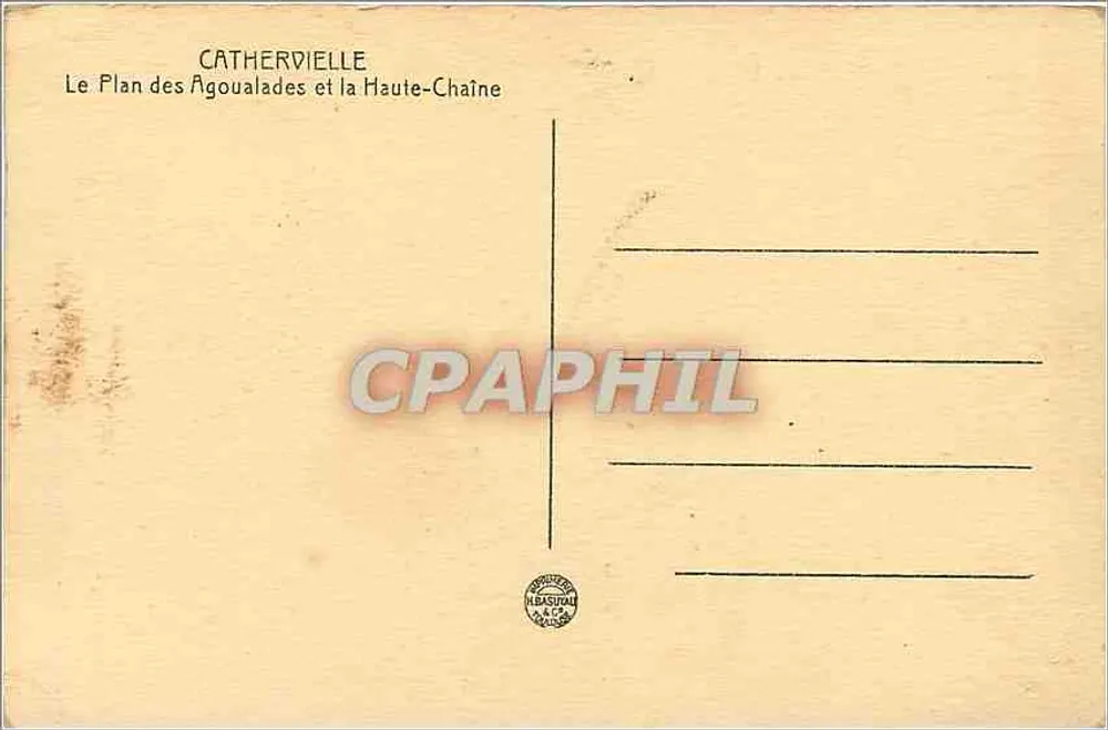 Der Plan der Agoualades und der Hohe Kette — CATHERVIELLE - Rückseite