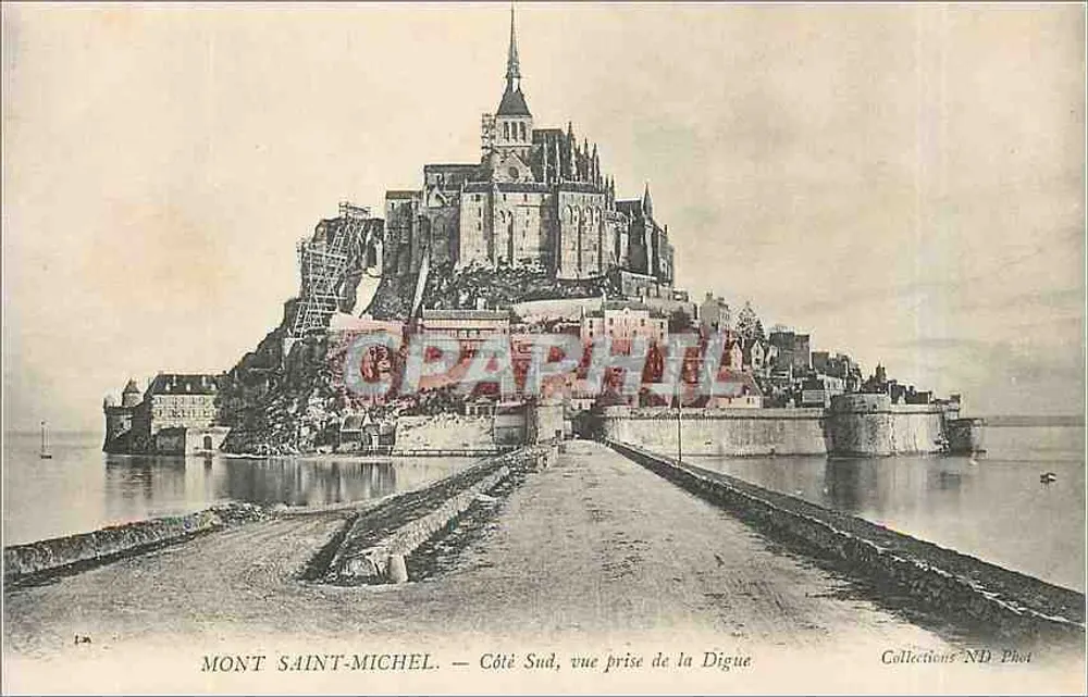 Mont Saint-Michel — Südseite, Ansicht vom Digue — Collections ND Phot - Vorderseite