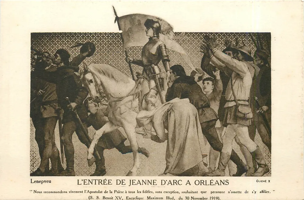 A Entrada de Joana d'Arc em Orléans — Lenepeu — Cliché X - Frente