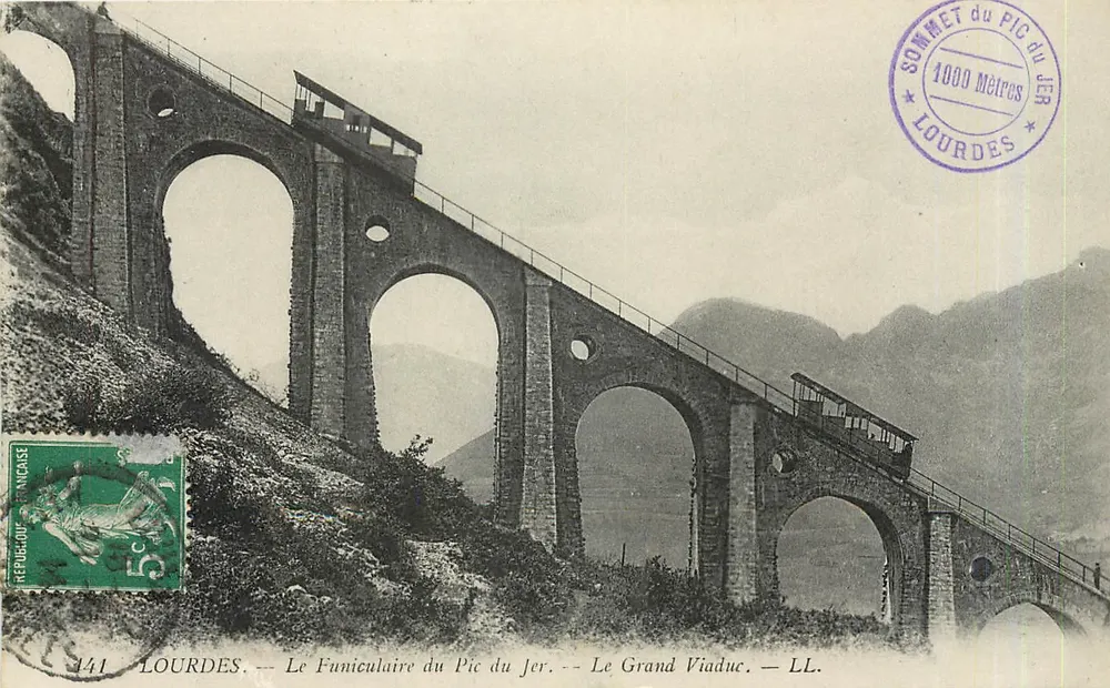 Der Seilbahn des Pic du Jer — Der Große Viadukt — LL. — Lourdes — 141 - Vorderseite