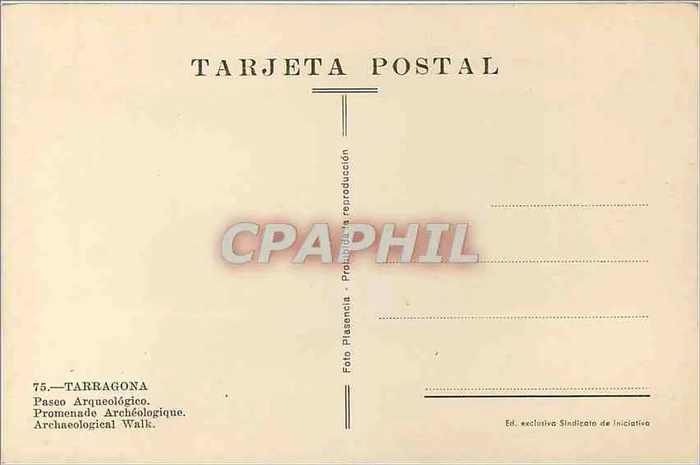 Tarracona — Passo Arqueológico — Ed. exclusiva Sindicato de Iniciativa - Verso