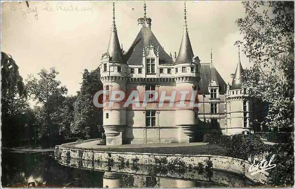 Zamek Azay-le-Rideau — Front wschodni — Wydawnictwo Photo Lavelle & Cie - Awers