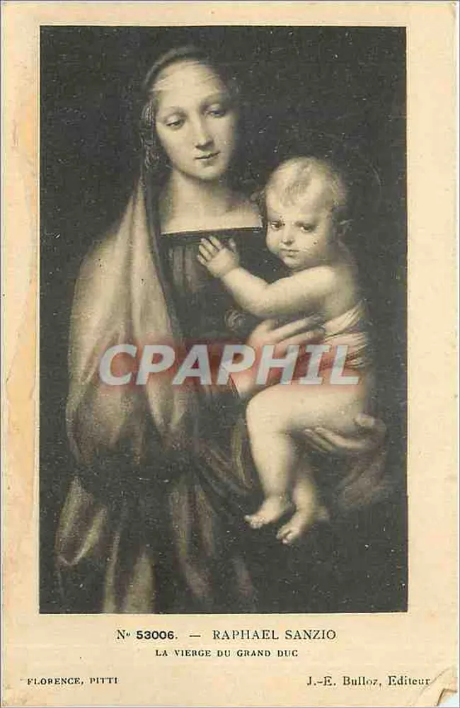 La Virgen del Gran Duque — Raffaello Sanzio — J.-E. Bulloz, Editor - Anverso