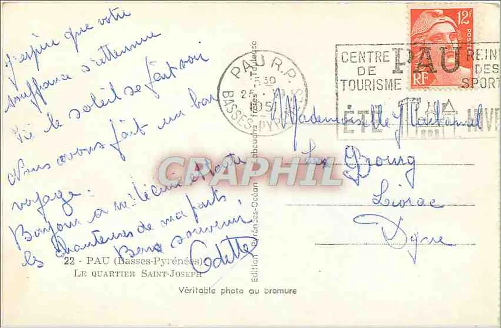 Igreja de São José — Pau (Basses-Pyrénées) — Edição Bramure - Verso