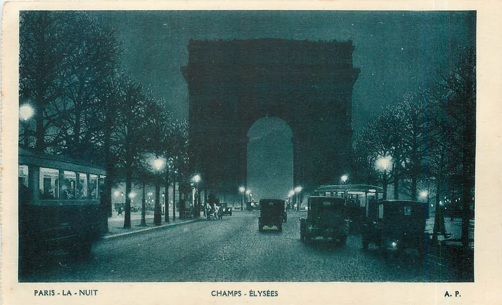 Paris - A Noite — Champs-Élysées — A.P. - Frente