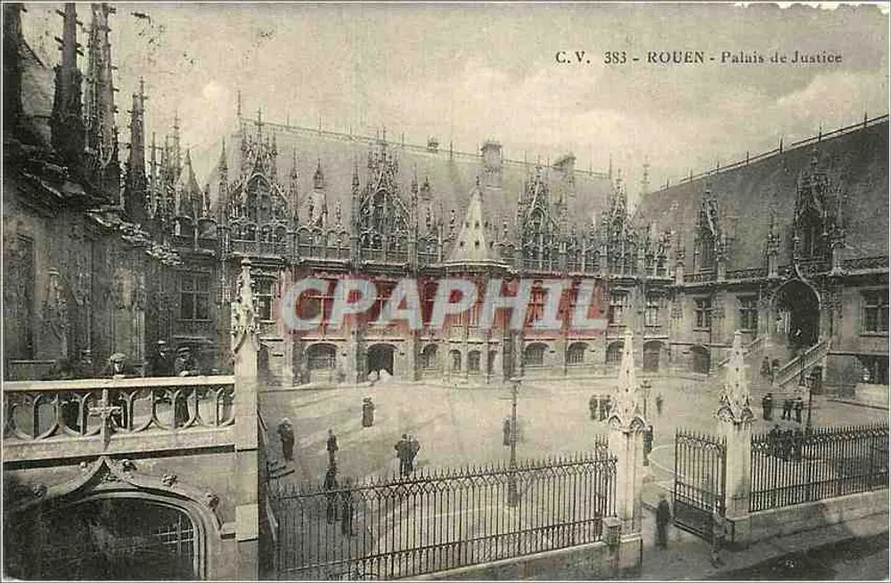 Rouen - Palácio de Justiça — G.V. 383 — editor G.V. - Frente