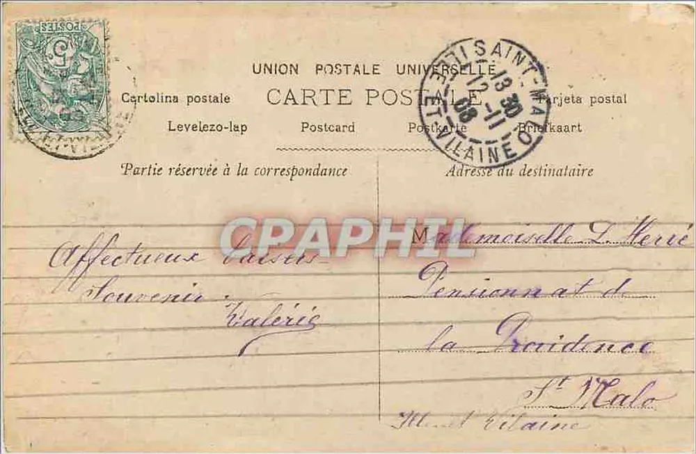 Rennes — Novo escadaria do Thabor — A.G. 15 - Verso