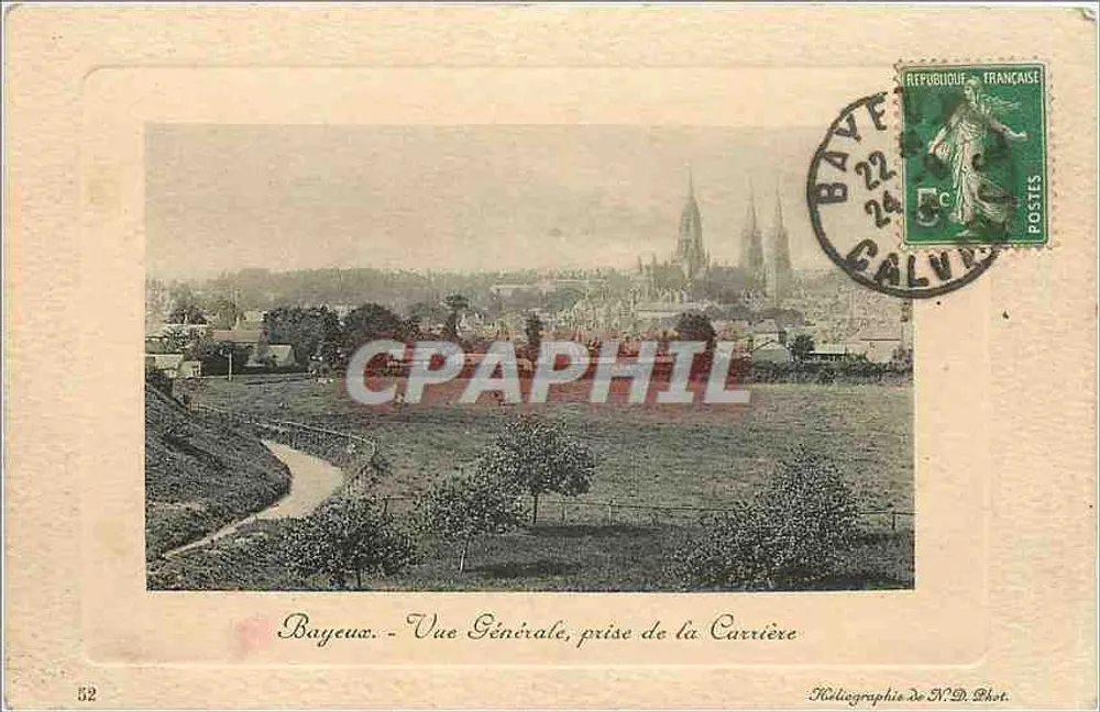 Bayeux - Vue Générale, prise de la Carrière — Héliographie de N.D. Phot. - Recto