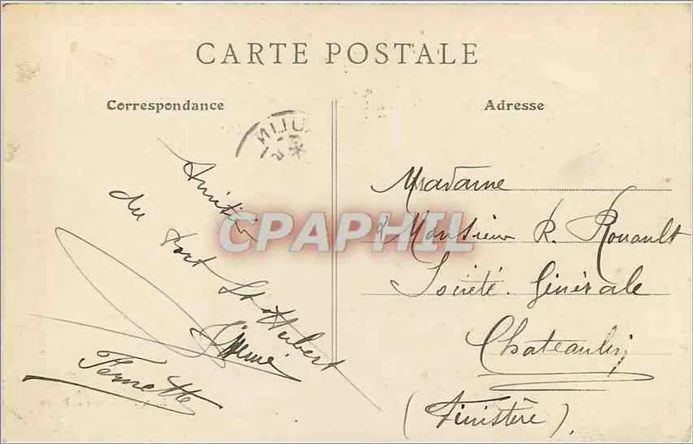 La Rance Pittoresque — vista do castelo de Châteaulin, Le Chêne-Vert — editor Passemarde, Dinan, n° 349 - Verso