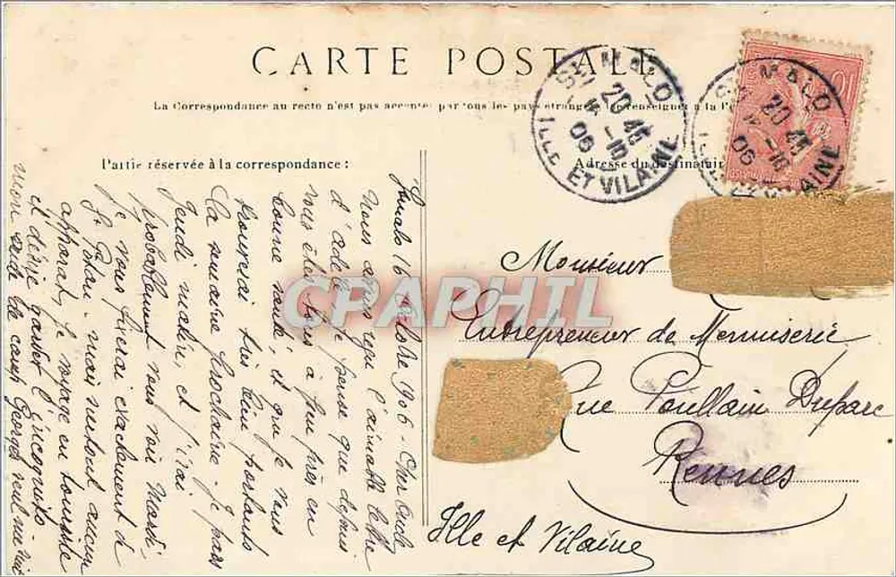 Saint-Malo — Le Fort National à marée haute — G.F. — Côte d'Émeraude - Verso