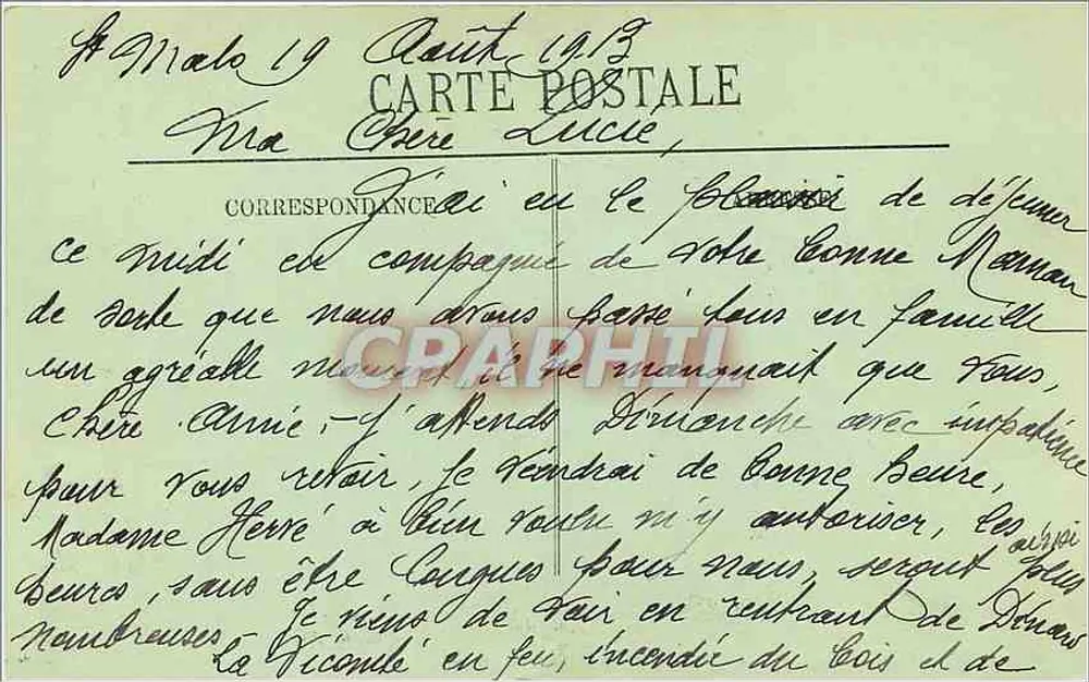 Saint-Malo — O Túmulo de Chateaubriand — LL. — N° 176 - Verso