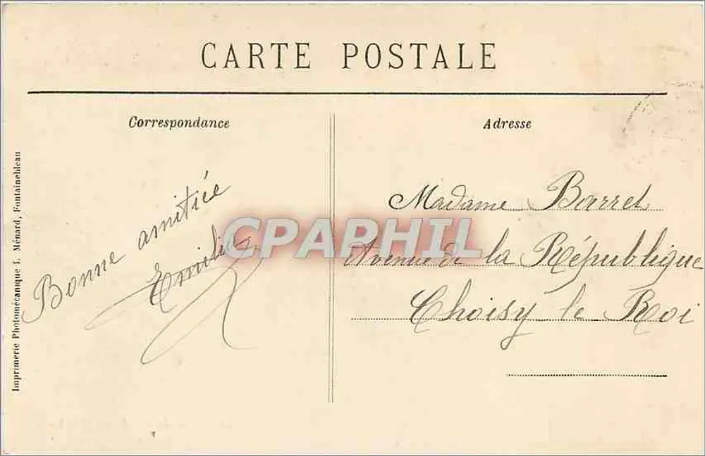 O Elefante (Apremont) — Floresta de Fontainebleau — Coleção Artística L. M. - Verso