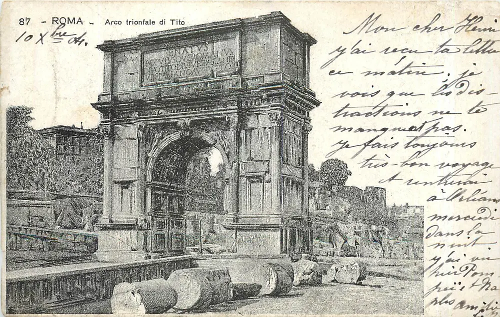 Roma - Arco triunfal de Tito — Cartolina Postale Italiana n°87 - Frente