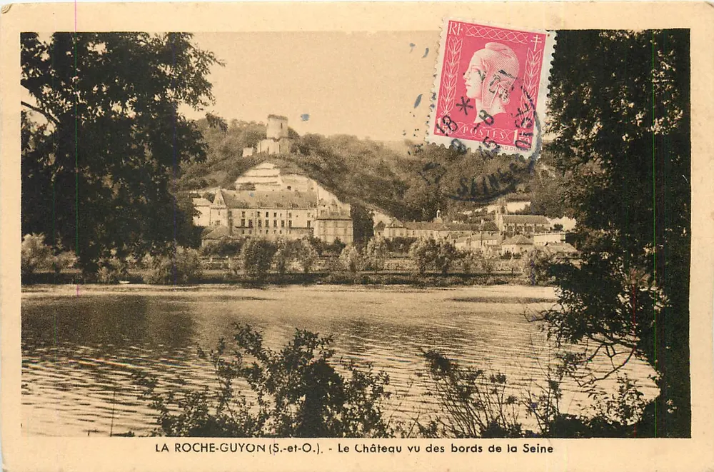 La Roche-Guyon (S.-et-O.) — Blick auf den Schloss von der Ufer der Seine — Edition G. André - Vernon - Vorderseite