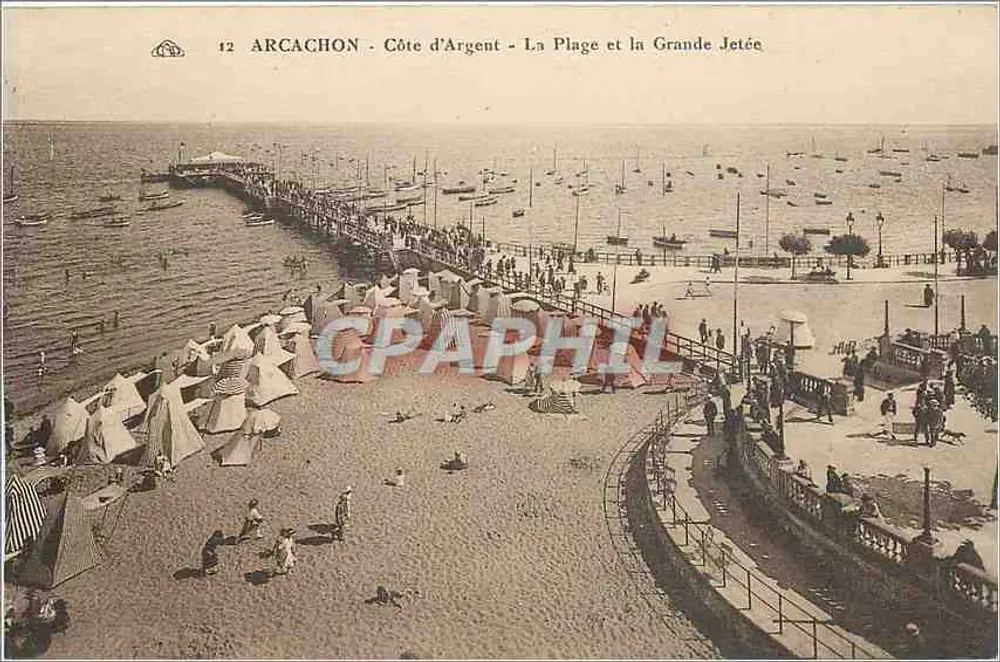 Arcachon - Côte d'Argent - La Plage et la Grande Jetée - Recto