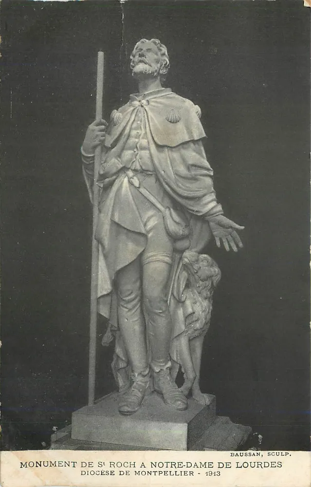 Monumento de San Roque a Notre-Dame de Lourdes — Diócesis de Montpellier — Baussan, escultor - 1913 - Anverso