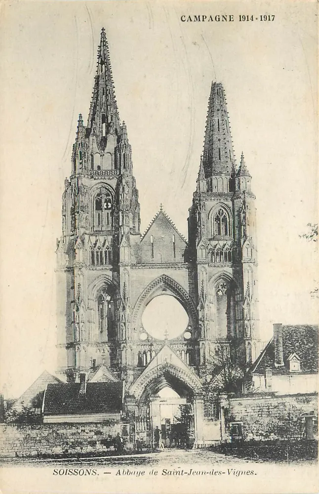 Soissons — Abbazia di San Giovanni dei Vigneti — Campagna 1914-1917 - Recto