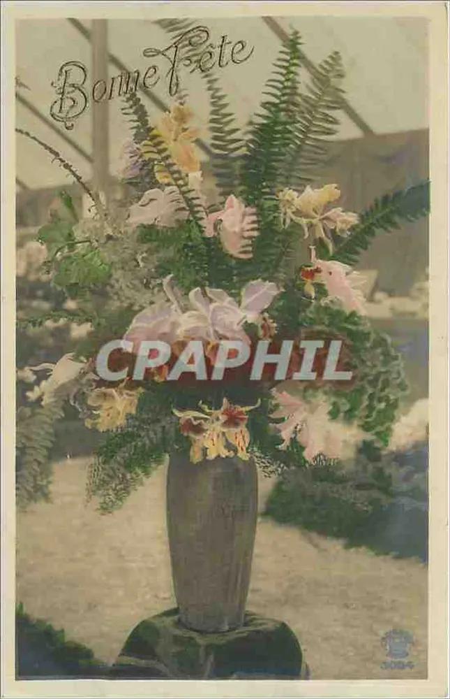 Buquê de orquídeas — Carta postal de boas-vindas — Ch. Fontaine, Paris - Frente