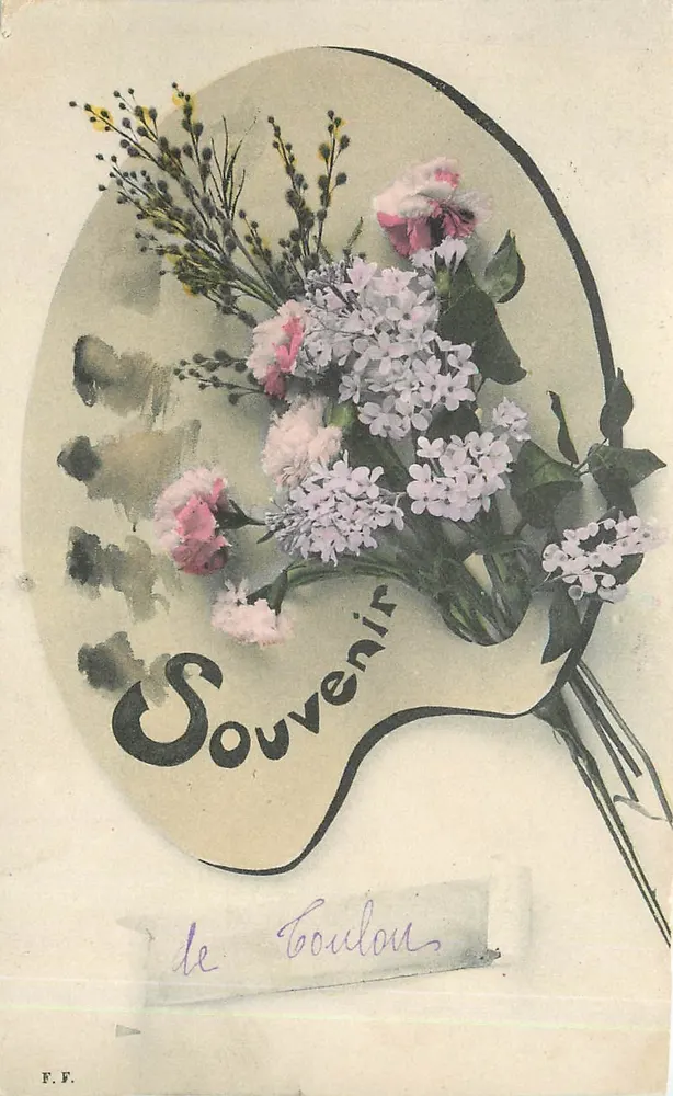 Arranjo de flores — Lembrete de Coulou — F.F. - Frente