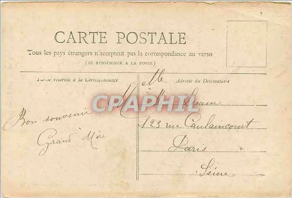 Paris — O Vale de Grâce — Coleção Petit Journal - Verso