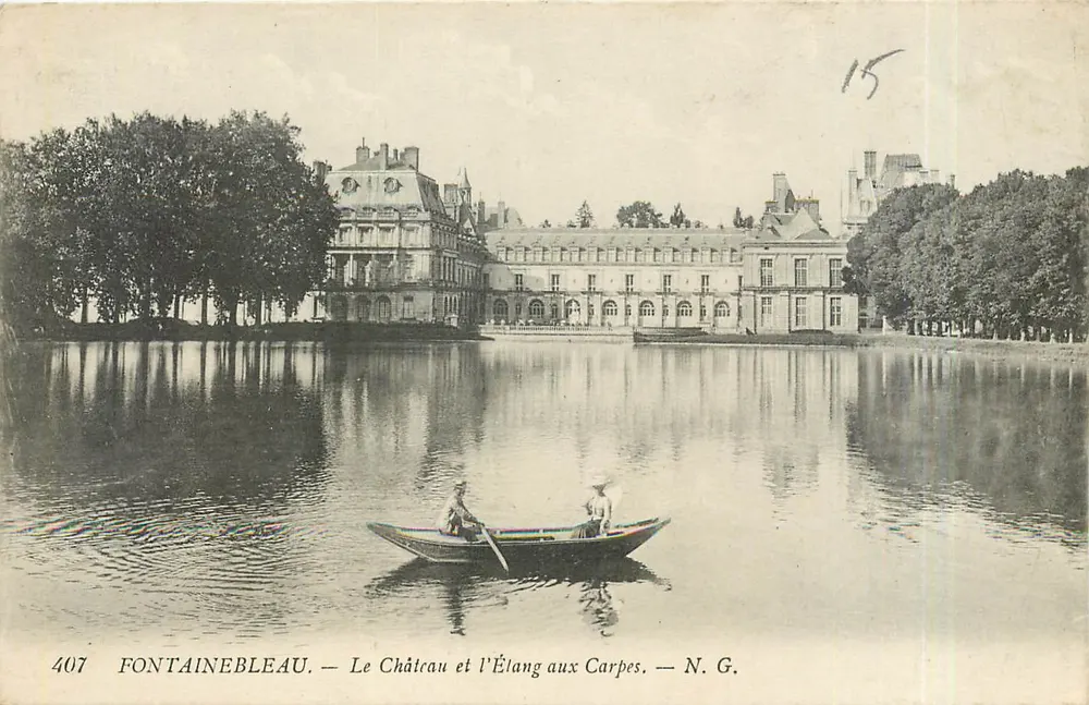 Fontainebleau — Das Schloss und der Karpfenteich — N.G. n°407 - Vorderseite