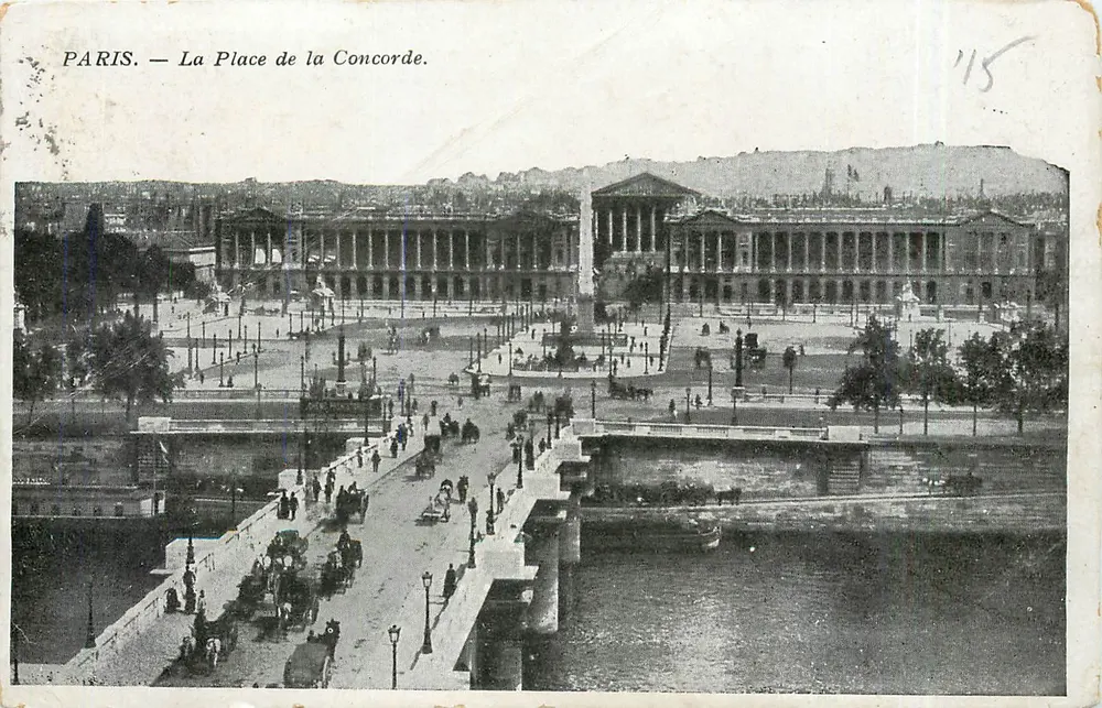 Paris — A Praça da Concórdia — editor não identificado, n° de série 115 - Frente