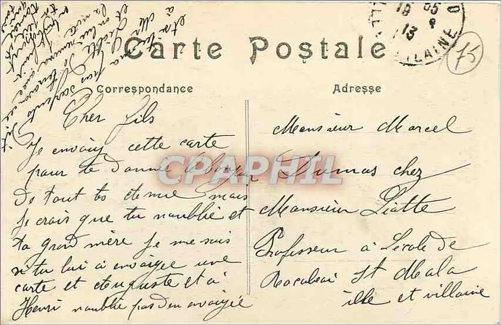PARIS — O grande Palácio — M J. — n°140 - Verso