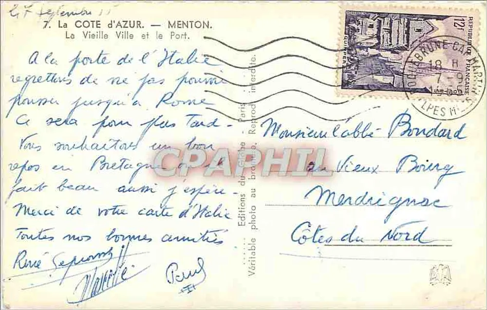 Menton — Die Altstadt und der Hafen — Photo Editions am Meer, n°7 - Rückseite