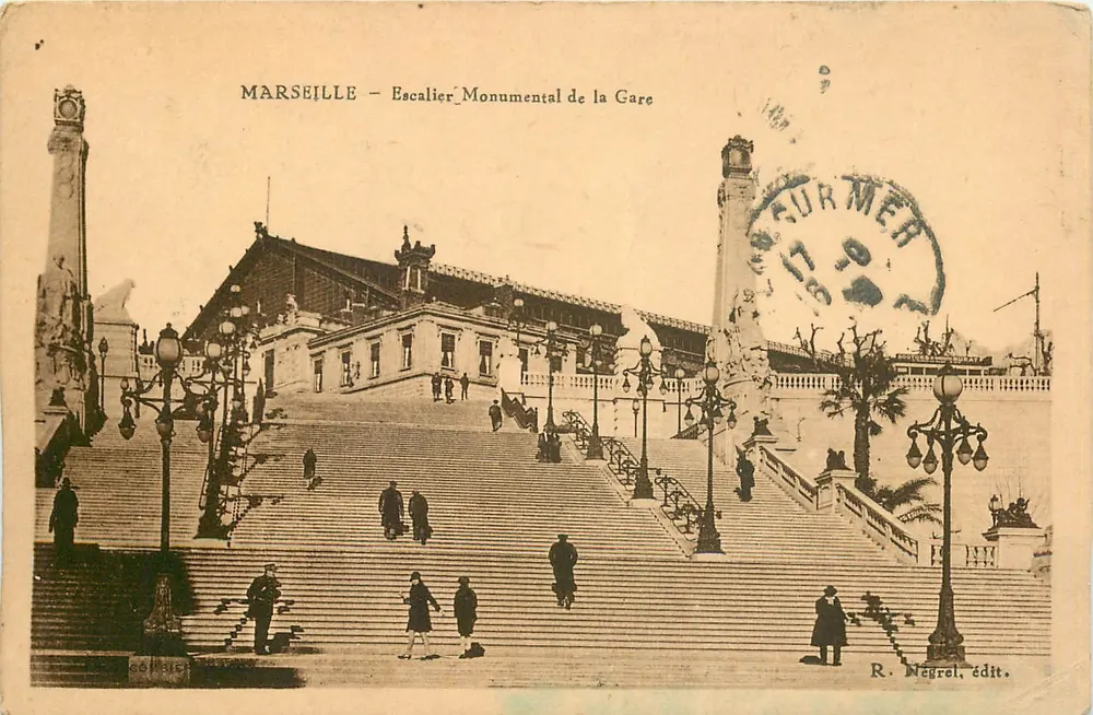 Marseille — Escalier Monumental da Gare — R. Negrel, editor - Frente