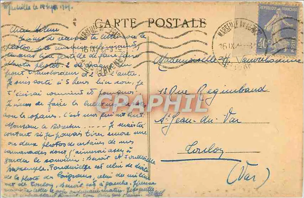 Marseille — Escalier Monumental da Gare — R. Negrel, editor - Verso