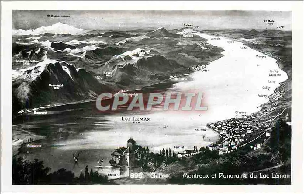 Chillon — Montreux et Panorama du Lac Léman — Éditions J. Cellard, Lyon - Recto