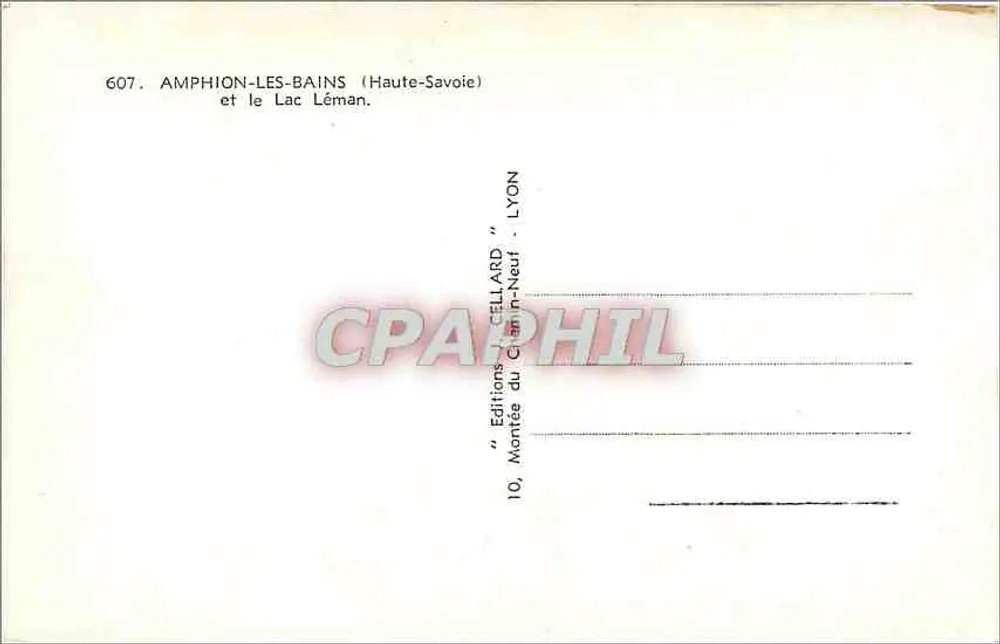 Amphion-les-Bains — Lac Léman — Cellard Editions - Rückseite