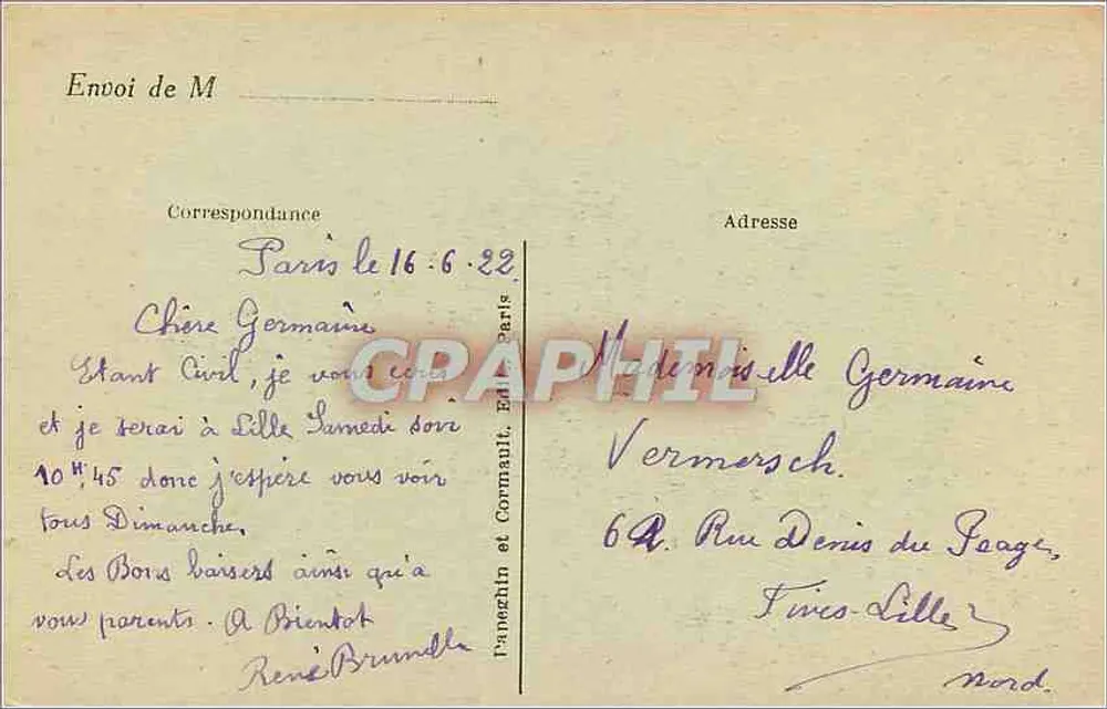 Paris — A Madeleine — A.P. — Editor A.P. — N° 190 - Verso