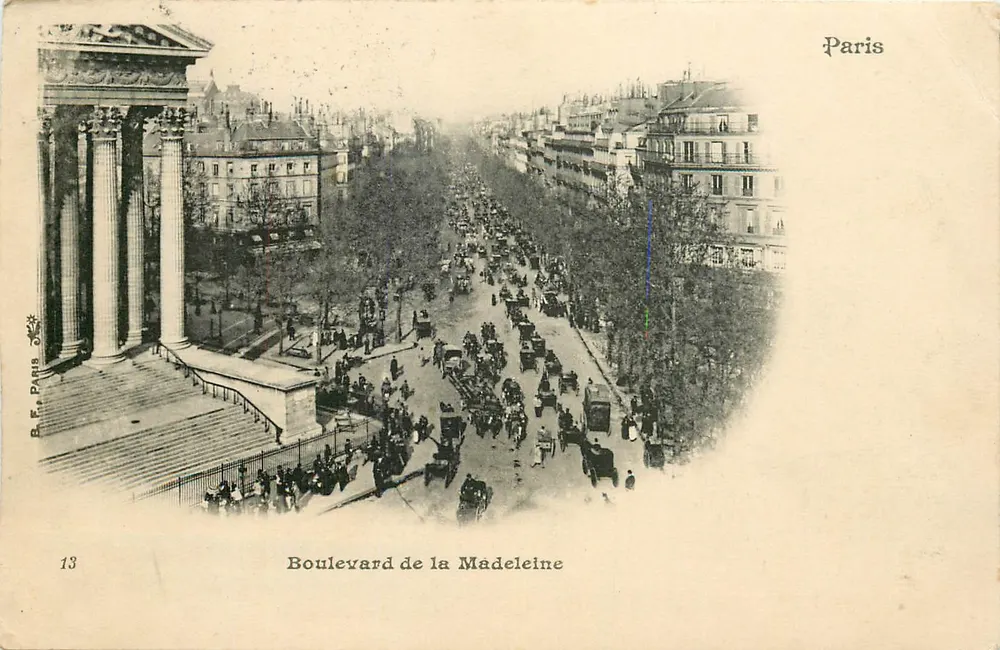 Boulevard de la Madeleine — Paris — R. E. Paris, n°13 - Frente