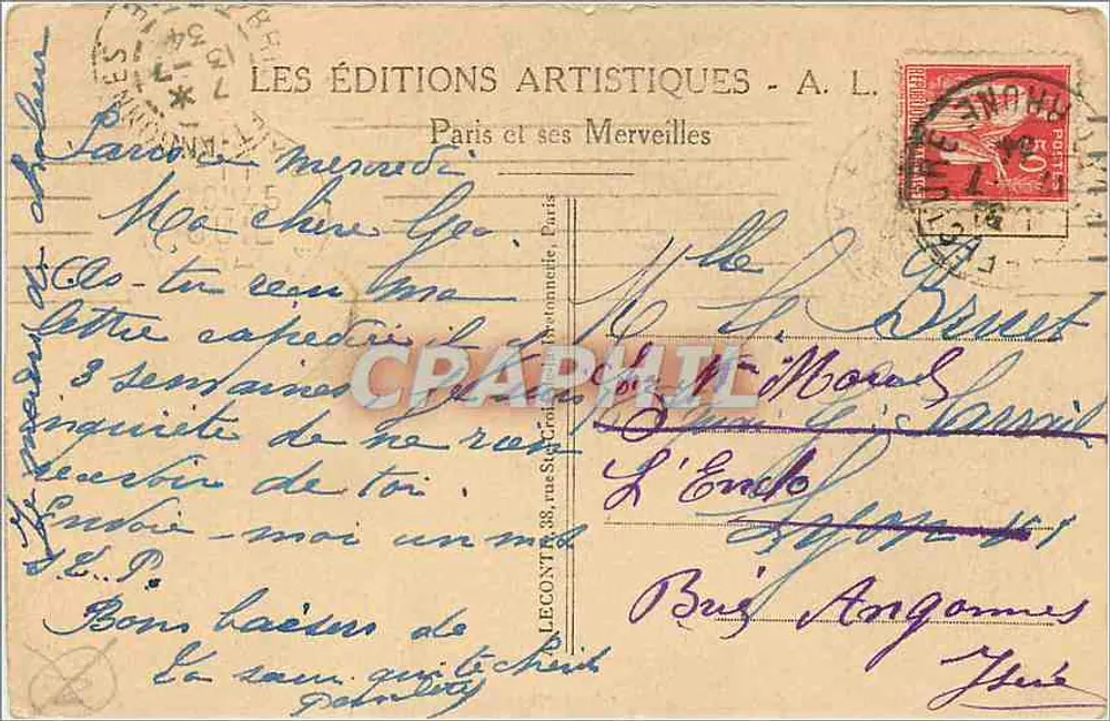 Paris - O Jardim do Luxembourg — Les Éditions Artistiques - A. L. - Verso