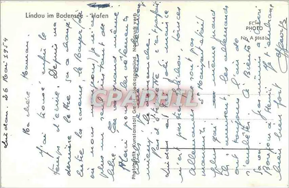लिंडौ इम बोडेंसी - हाफन — कला फोटोग्राफी, प्रकाशक: कुंस्टस्टॉल ग्मूंड, नंबर A 5068 b - पीछे
