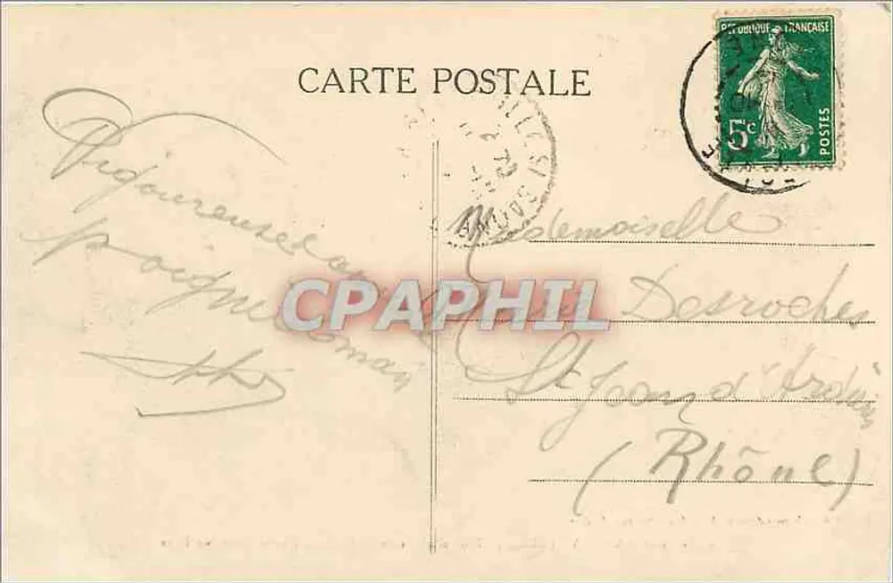 POULE-CHANSAYE (Rhône) — Hauptstraße durch den Wald — Verlag Chambion, Villefranche-sur-Saône - Rückseite