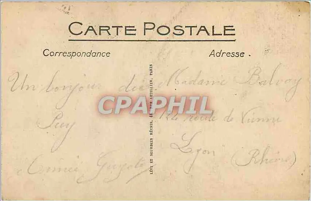 Le Rocher-d'Aiguilhe und Le Rocher Corneille — NetpuY — L.I. — Verleger: Lévy et Neubelin Réunis, Paris - Rückseite