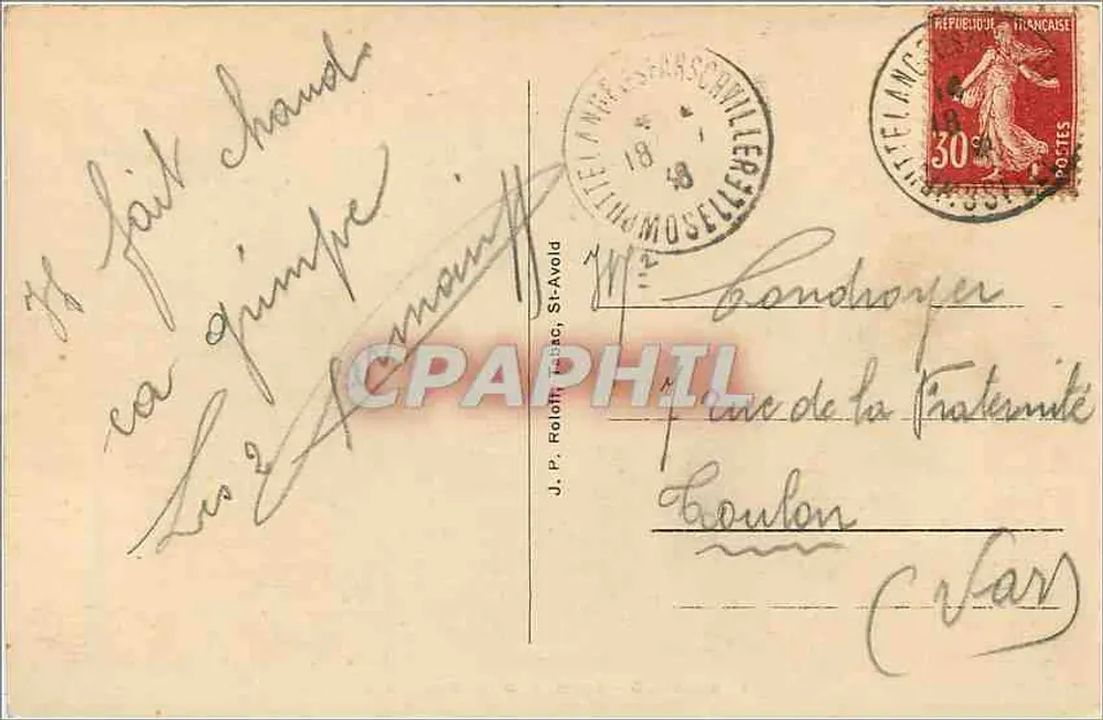 St-Avold - Igreja N.D. de Bon Secours — editor Coup, n° 17 - Verso