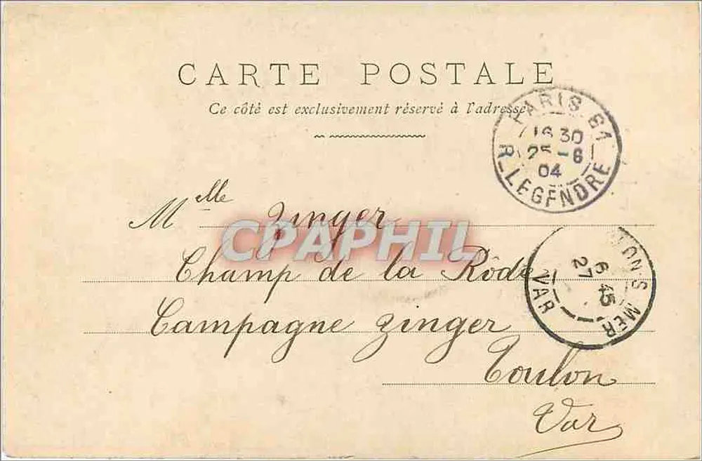 Dois crianças com buquês — Paris, editor POSTAS, número de série não visível - Verso
