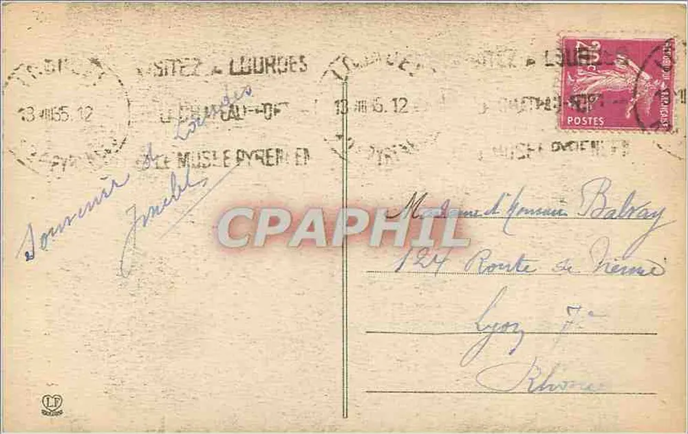 LOURDES - 케이블카 출발역 — Phototypie Labouche Frères, Toulouse, n°201 - 뒷면