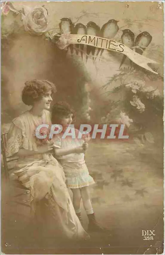 Femme et enfant — Amitiés — DIX 398 - Recto